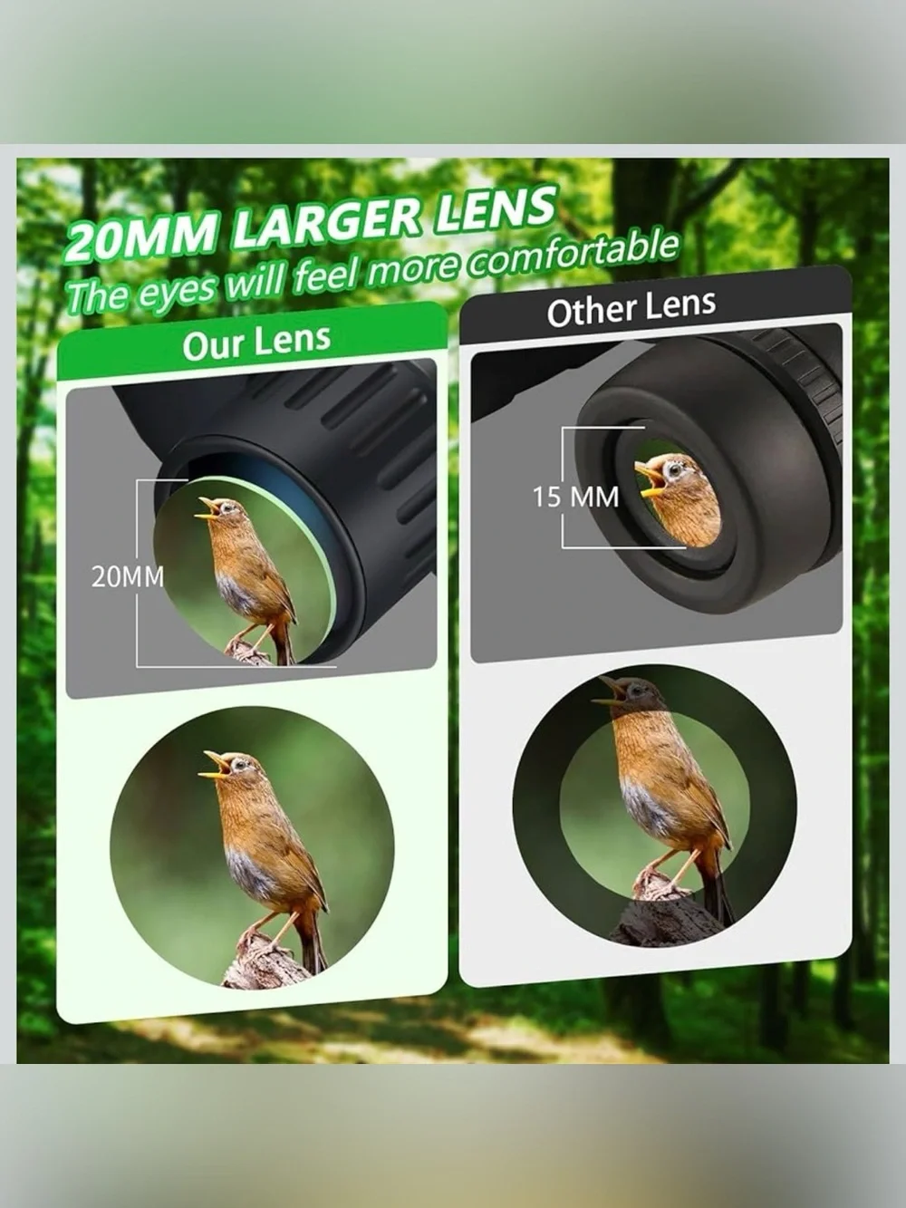 20x25 Green Compact Binoculars
